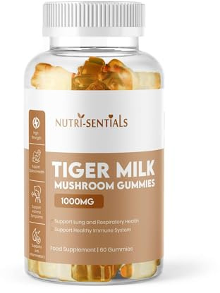 Tiger Milk Mushroom Gummies – High-Strength Dietary Supplement for Immune Support and General Wellness, 1000mg, 60 Count