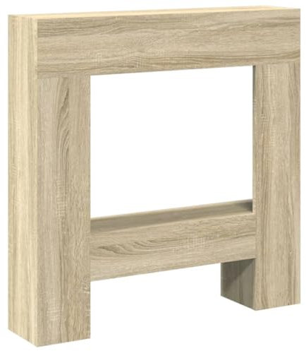 vidaXL Kaminumrandung, Dekorative Kaminkonsole, Kaminsims Dekokamin für Wohnzimmer, Kaminattrappe Kaminverkleidung, Sonoma-Eiche Holzwerkstoff