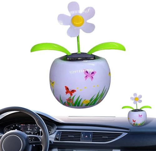 Gmokluytw Blumen-Wackelköpfe für Auto-Armaturenbrett | Schüttelblume Solar-Ornament | Lebendige Solarenergie schüttelnde Blume Ornament für Tischdekoration