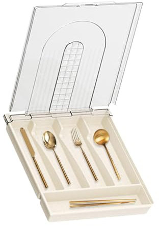 Boîte de rangement en argent, organisateur de rangement en argent, articles en argent avec couvercle, étui de rangement pour couverts, 5 compartiments Boîte de rangement en argent avec couvercle,