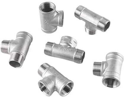 DN8/DN15/DN40 männlich+männlich+weiblich Gewinde 3-Wege-T-Stück T-Rohrverschraubung 1/4 1/2 3/4 1 1-1/4 1-1/2 Gewinde 304 Edelstahl(C Type,1/2)