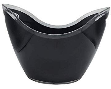 YJYJY Eiskübel, Wasseraufbewahrungsflasche, Kaltwassereimer, doppelter schwarzer Behälter, Bier, Wein, Eiskübel, wasserdichter Plastikeimer