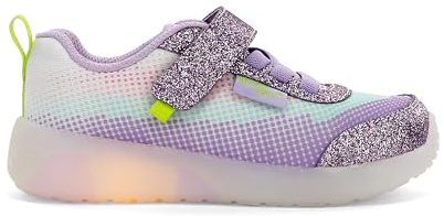Western Chief Kids Lighted Flash Feet Sneakers – Breathable Mesh Shoes with Flashing Lights, Adjustable Strap, and Slip-Resistant Outsole for Active Boys and Girls, White, 13