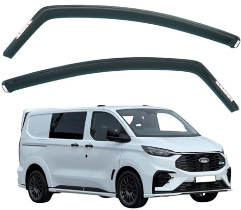2 Stück Windabweiser für FORD TRANSIT CUSTOM MK2 Modelle 2024 2025 2026. Neue Transit Custom Regenabweiser, neue Transit Custom Fenstervisiere.