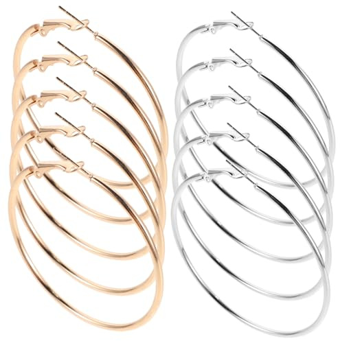 Homoyoyo 40piezas Pendientes de Aro para Mujer Metal Forma de Círculo Pendientes de Aro Colgantes para Fiestas y Ocasiones Especiales