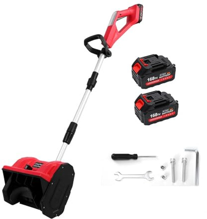 Pala da Neve Elettrica 21V – Soffiatore di Neve Compatto con Batteria e Manico Regolabile, Pieghevole e Facile da Usare su Vialetto e Terrazza