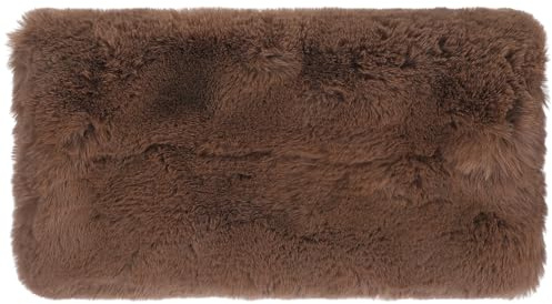 TOGEVAL Scaldamani Funzione Cuscino Portatile in Pelliccia Sintetica Spessa Color Caffè Copertura Riscaldante Delicata per Mani, per Uso Invernale