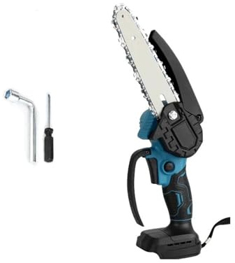 Sierra de cadena eléctrica 6 pulgadas, motosierra portátil mano, cortador madera for árboles, herramienta for podar jardín Para Jardinería(6inch No Battery)