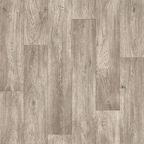Aged Oak 967M Light Brown Wood Plank Effect Turbo Vinyl Flooring | - 2m x 3m (6ft6 x 9ft10)
