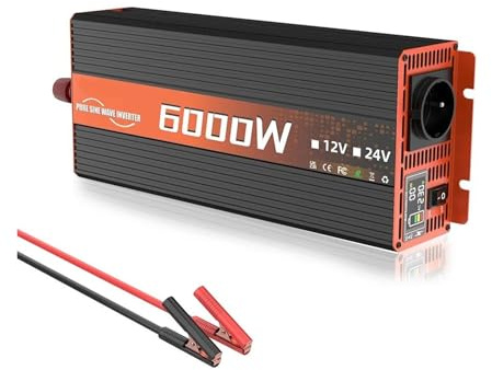 Inverter Inverter A Onda Sinusoidale Pura Da CC 12V A CA 220V 50HZ Presa UE 6000W Trasformatore Convertitore Voltmetro LED Convertitore Tensione