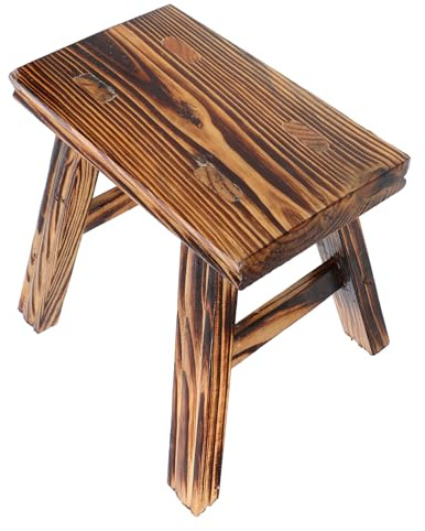 SECFOU Solid Wood Foot Stool with Smooth Rounded Edges Small Wooden Plant Stool Providing Comfort for Home Or Dorm Use