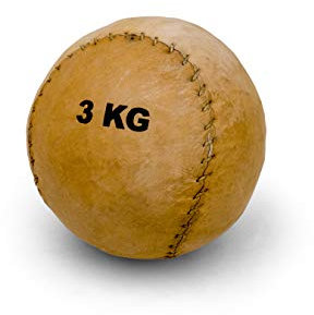 Vinex Robuster, runder Medizinball aus Leder mit 2 Panelen - 3 kg