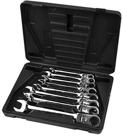 AB Tools Imperial SAE AF UNF/UNC Flexi Ratchet Spanner Set 5/16 - 3/4 8pc Wrench TE493