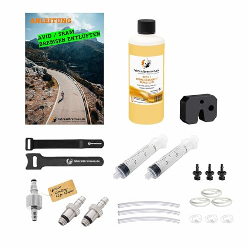 fahrradbremsen.de Entlüftungskit für Avid und SRAM Scheibenbremsen inkl. 100 ml DOT Bremsflüssigkeit Entlüftungsset passend für Avid und SRAM