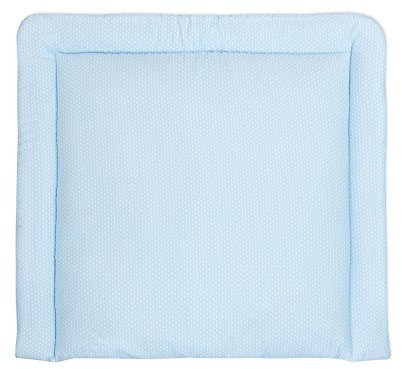KraftKids Wickelauflage in kleine Blätter hellblau auf Weiß, Wickelunterlage 85x75 cm (BxT), Wickelkissen