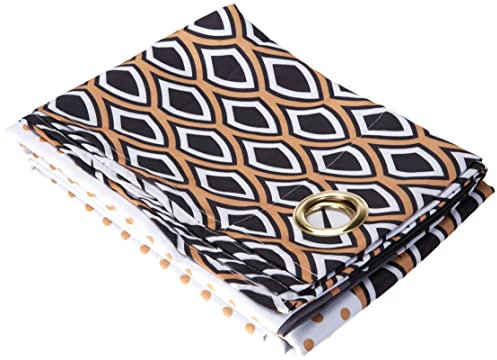 Douceur d'Intérieur Tenda con Occhielli, Poliestere, Galileo Nero, 140L X 260H cm (1 Panneaux)