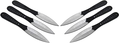 KOSxBO® 6 teiliges Wurfmesser Set 22,5 cm schwarz Tomahawk Edition inklusive Cordura Holster mit Gürtelclip 6 hochwertige Throwing Knives - Ninja Wurfmesser
