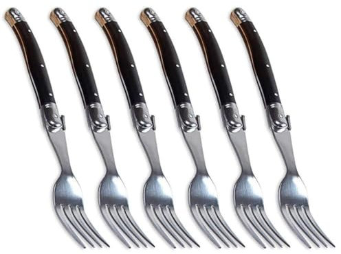 YEZINB Laguiole Style Fourchette À Dîner en Acier Inoxydable en Acier Inoxydable Poignée en Plastique Fourchette De Table Four Times Table Vaisselle De Table 2/4 / 6pcs, 4 PCS