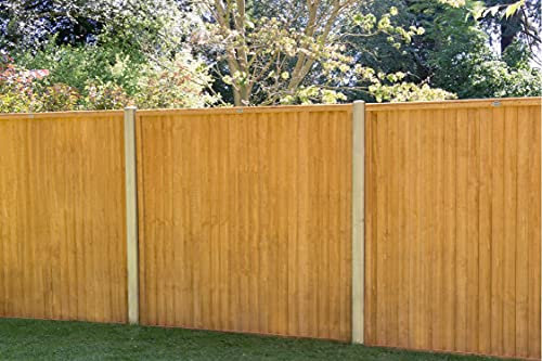 Wooden Close Board Featheredge Fence Panel Treated Timber 1.8 Metre Wide x 1.8 Metre High (6 Foot x 6 Foot) 10 Year Anti-Rot Guarantee