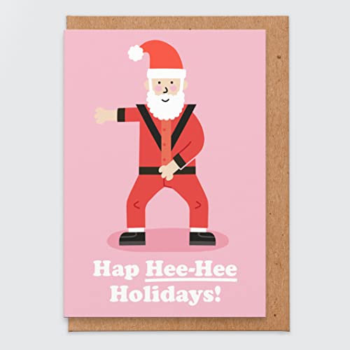 STUDIO BOKETTO Michael Jackson Weihnachtskarte, Weihnachtskarte Ehemann, Musik Weihnachtskarte, Lustige Weihnachtskarte, Michael Jackson Geschenke, Hap Hee-Hee Weihnachten Lustig, Weiß