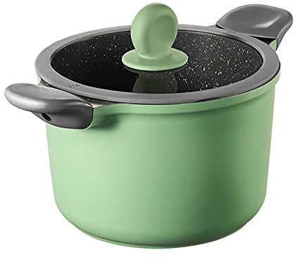 GRFIT Ollas Soperas Potilla binaural Antiadherente con Vidrio Templado Tapa de Sellado/Pan de cocción Pote de Pasta Potita pequeña (Verde) Olla de Sopa