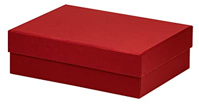 Rössler Geschenkbox mit Deckel | Box mit Deckel | Geschenkbox Geburtstag | Karton mit Deckel | Geschenk Box | Geschenkkarton mit Deckel | Maße: 196x264x80mm | Farbe: Rot | Geschenkkarton mit Deckel für Geschenke, Dokumente, Präsentationen und Aufbewahrung