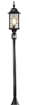 LED Außen Gartenlaterne für Gartenbeleuchtung, Wegbeleuchtung mit Bewegungsmelder, Höhe 131cm, schwarz