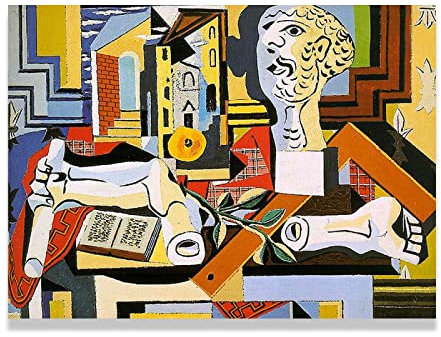 Pablo PicassoKunstdruck Ölgemälde Reproduktions Druck auf Leinwand. Leinwand Wandkunst Bild für Wohnkultur(Kopf und Arm aus Gips)50x65cm(19x26in)Rahmen