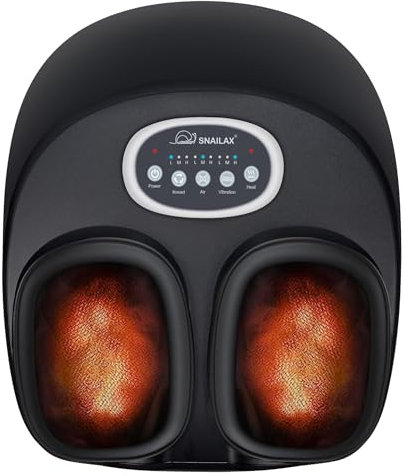 Snailax Massaggiatore per piedi con calore, massaggiatore per piedi con vibrazione, 2 in 1, scaldapiedi con 5 modalità di massaggio, regali calore casa