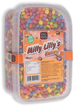 Bunte Schoko-Linsen 900g Milly Lilly´s Mini Schokolinsen Großpackung Süßigkeiten Schokolade Bonbons Dose für Gastronomie & Großverbraucher