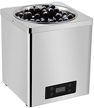 Commercial Food Heater, 600W Electric Steam Table Heater, 7L Soup Warmer Heat Preserving Machine, 30~100℃ Multifunction Bench Soup Warmer, for Tapioca Beads, Chocolate, Milk Te(3L) Decoration