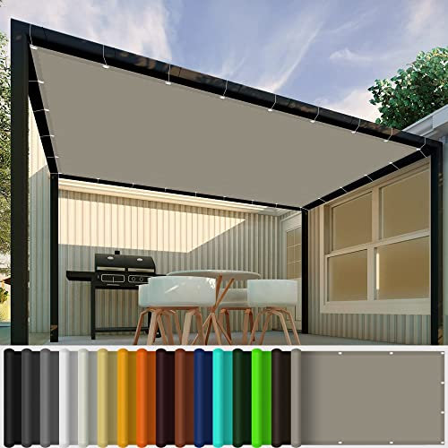 Voile d'ombrage Auvent Rectangulaire 2.5 x 4 m Voile d'ombrage sur Mesure Voile Pare-Soleil en Tissu pour Jardin Terrasse Camping Fête Piscine, avec Corde, Kaki