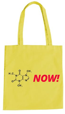 Koffein Now Baumwolltasche - Chemie Struktur Formel Kaffe Ingenieur Physik Gelb