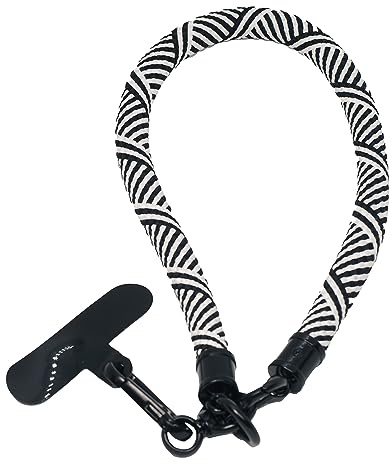 BAWAKO Premium Schlüsselband mit Karabinerhaken, Handband für Schlüssel Namensschild Handy Kamera, Schnappfeder, Schlüsselanhänger Damen und Herren, Lanyard rund gewebt (Weiß)
