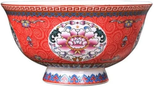 Suppenschüssel, Reisschüssel, Frühstücksschale, chinesischer antiker Palaststil-Porzellan-Reis-Schale, Brei-Schüssel, Suppenschüssel15,6 cm 6,1 Zoll Keramik Stielgläser Schüssel Knochen China