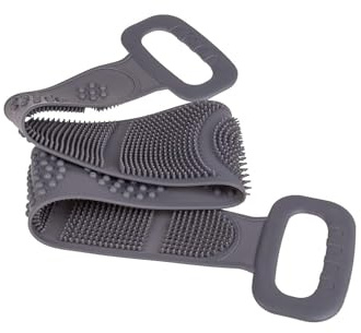 Massagegerät für Rücken und Nacken mit Griffen – Massagebürste, ideal zur Bekämpfung von Rückenschmerzen, 80 x 12 cm, Grau