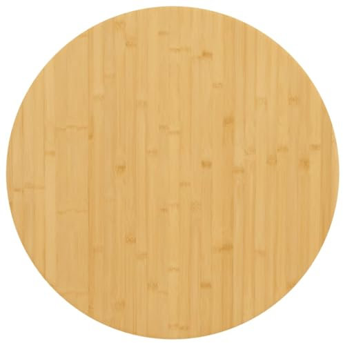 TJROO Rund Tischplatte 60x4 cm Bambus Möbelplatten Deckplatte Bambusmöbel Bambus Platte Schreibtischplatte Esszimmertisch Tischplatten Table Top Esstischplatte