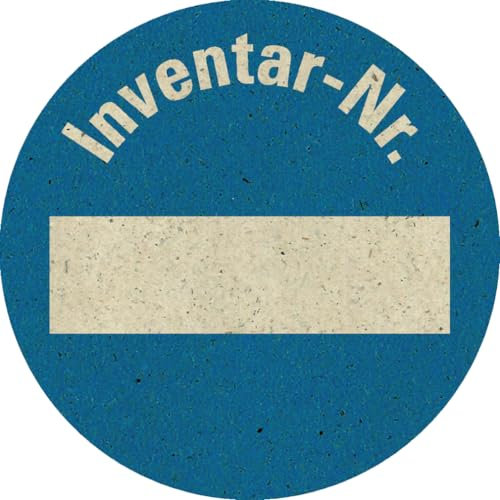 Dreifke® Inventaretikett Inventar-Nr., blau, Graspapier, selbstklebend, Ø 30mm, 18 Stk.