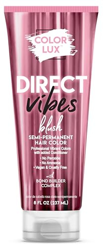 Color Lux Direct Vibes Semi-Permanent Hair Color, Blush, Vibrant & Long-Lasting Shade, Ammonia-Free, Vegan, Sulfate-Free, Paraben-Free, 8 fl oz