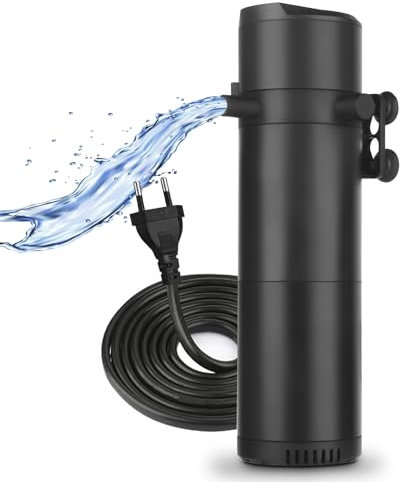 ITIY Aquarium Innenfilter für 300-500L Aquarien, Einstellbarer 25W 1800L/H Aquariumfilter mit doppeltem Wasserauslass & Belüftung