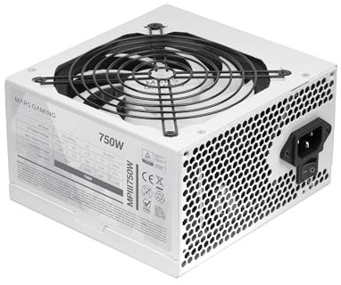 Mars Gaming MPIII750, PC ATX 750W Netzteil, 5 Jahre Garantie, 85% Wirkungsgrad, Digital APFC System, 120mm AI-RPM FDB Lüfter, DC-DC und SMD Technologien, Extralange Flachkabel, Weiß