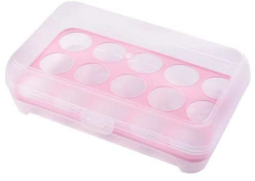 Plastic Egg Storage Box - 15 Grid Egg Holder & Organizer for Refrigerator, Kitchen, Picnic