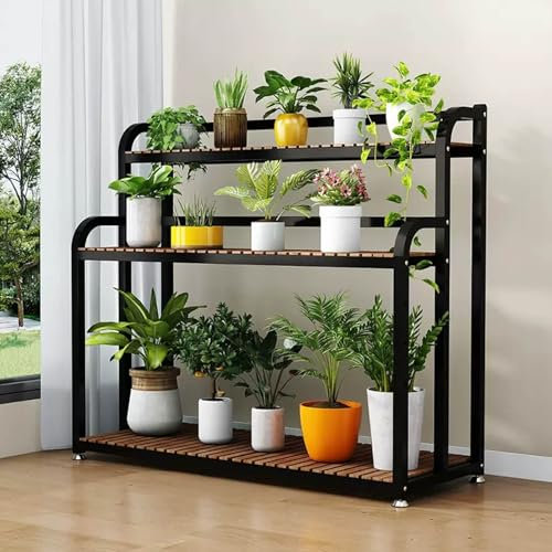 Métal meuble plante jardin interieur, support jardiniere balcon, supports de pots de fleurs extérieur, porte plantes d'intérieur, grand Décoratif porte plante, Diverses plantes peuvent être placées.(N