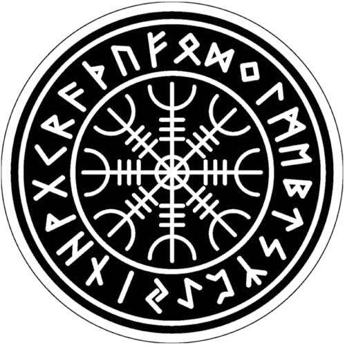 Samunshi® Aegishjalmur mit Runen B als Sticker Vikings Wikinger Runen Symbole Autoaufkleber für Motorrad Fahrrad Roller oder Auto Sticker Mtb Mountainbike Rennrad gedruckt Aufkleber 10 x 10cm