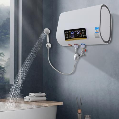 Elektronischer Durchlauferhitzer, Küche 220v 2000W Warmwasserbereiter, 80L Elektrisch Instant Klein Durchlauferhitzer mit LED Temperaturanzeige für Küche und Badezimmer, Schnelles Aufheizen
