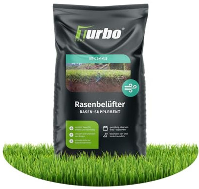 Turbogrün Rasenbelüfter 5kg für 150m², Bodenaktivator, Rasenlüfter, Rasendünger Frühjahr, zersetzt Rasenfilz, aktiviert das Bodenleben
