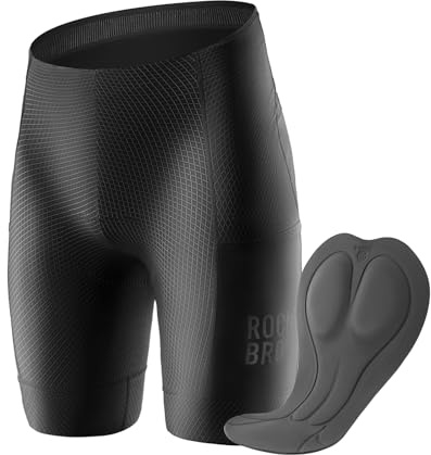 ROCKBROS Men’s Cycling Shorts 3D Padded Bike Shorts Breathable Bicycle Shorts with Pocket Shockproof Cycling Pants for Men, Mountain Bike, MTB, Road Bike, Black
