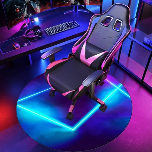Rund Bürostuhl Bodenschutzmatte, Gaming Bürostuhl Stuhlmatten für Teppiche und Hartholzböden, Kratzfest Bodenmatte Stuhlunterlage Schutzmatte für Teppichböden, Unterlage Schreibtischstuhl 120 cm