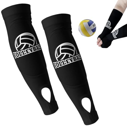 Laralily 1 Paio Polsini Pallavolo Gomitiere Pallavolo Manicotti Pallavolo Ragazza Polsiere Pallavolo Polsini con Imbottitura Protettiva e Fori per Pollici per Golf Ciclismo Basket