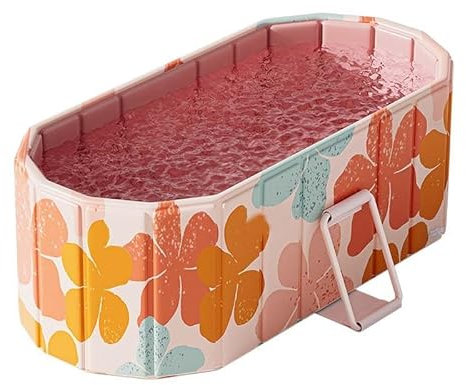 GAOCUNBING Baignoire Pliante pour Adulte, Baignoire autoportante Pliable, Support Stable, Double Sortie de vidange, Rangement Pratique, Baignoire autoportante, pour Bain Chaud 120X55X50cm